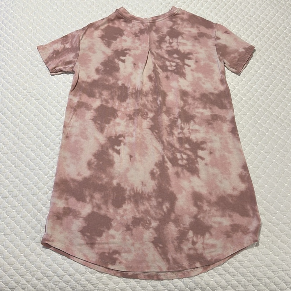 Stars Above Pink Tie Dye Short Sleeve Sleep T-Shirt Tunic Dress - Picture 6 of 10